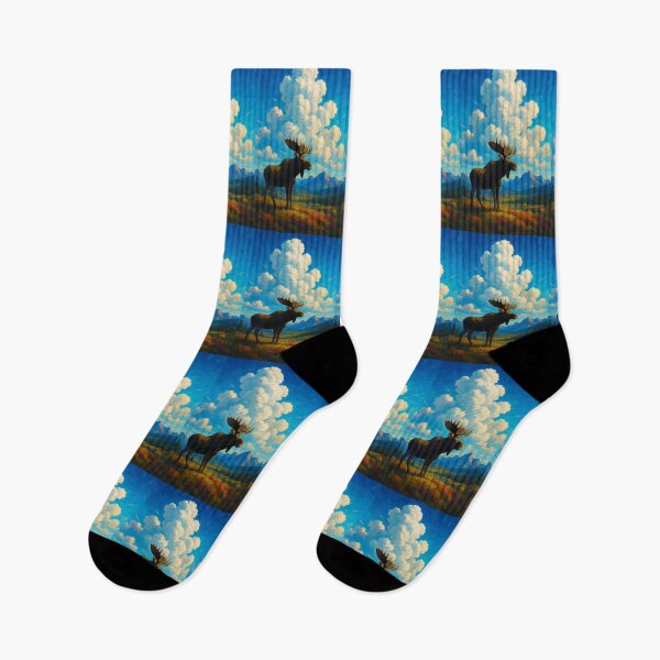Item preview, Blue Sky Action – Moose Over Alberta designed and sold by LupusandLago.