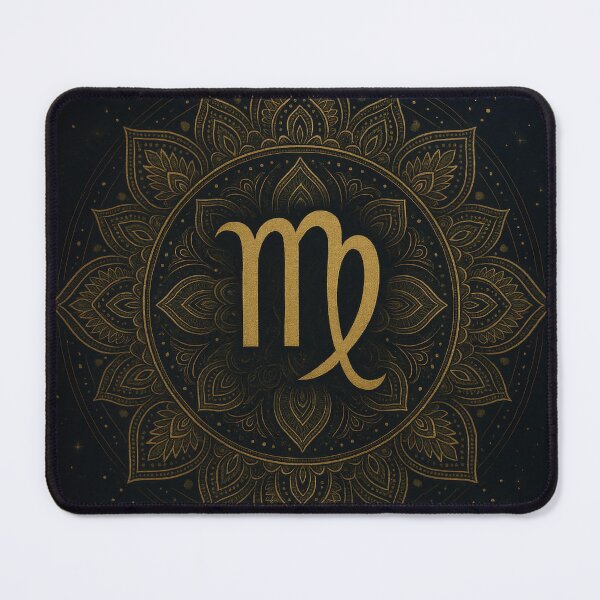 Item preview, Black and Gold Virgo Mandala designed and sold by Cosmicly-Inked.