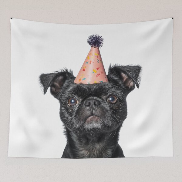 Item preview, Cute Brussels Griffon dog with Party Hat Birthday Celebration designed and sold by LazyOwlStore.