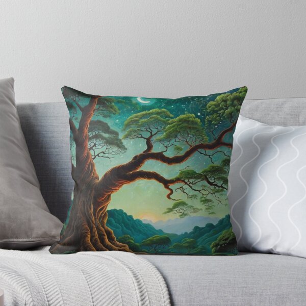 Item preview, night scenery  including a huge tree with sky full of stars and a crescent moon designed and sold by optimusprime39.
