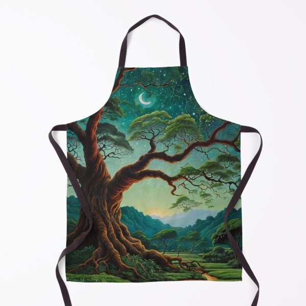 Item preview, night scenery including a huge tree with sky full of stars and a crescent moon designed and sold by optimusprime39.