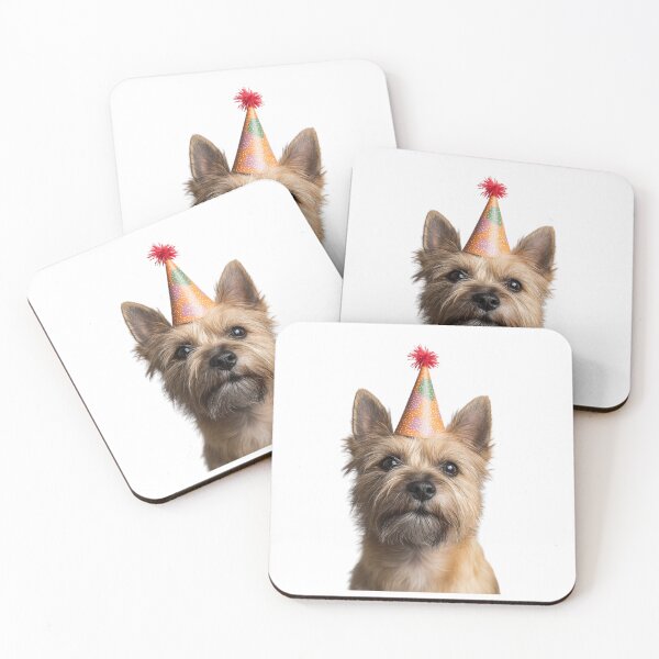 Item preview, Cute Cairn Terrier dog with Party Hat Birthday Celebration designed and sold by LazyOwlStore.