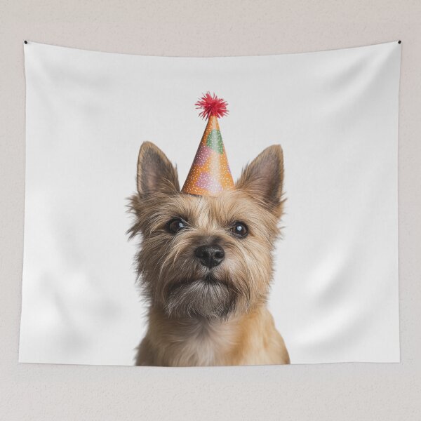 Item preview, Cute Cairn Terrier dog with Party Hat Birthday Celebration designed and sold by LazyOwlStore.