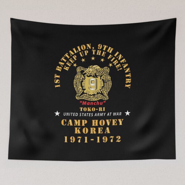 Item preview, Army - 1st Battalion, 9th Infantry - Manchus - Keep Up the Fire - Camp Hovey Korea - Toko-ri X 300 designed and sold by Military Insignia Products.