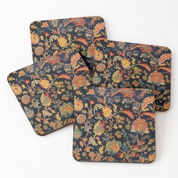Item preview, Vintage Art Deco Floral Dark Chinese Rug designed and sold by GrinGalore.