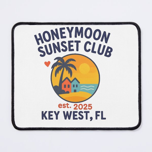 Item preview, Honeymoon Sunset Club – Key West, FL est. 2025 Retro Tropical Sticker for Newlyweds, Beach Lovers & Destination Getaways designed and sold by Memorph.