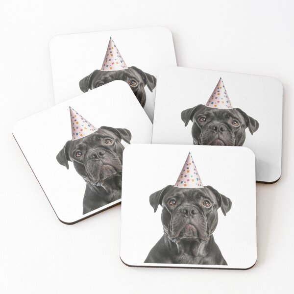 Artikelvorschau, Niedlicher Cane Corso Hund mit Partyhut Geburtstagsfeier entworfen und verkauft von LazyOwlStore.