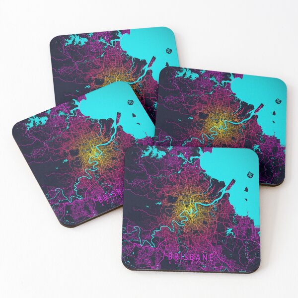 Item preview, Brisbane City Map of Queensland, Australia - Neon designed and sold by deMAP.
