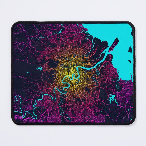 Item preview, Brisbane City Map of Queensland, Australia - Neon designed and sold by deMAP.