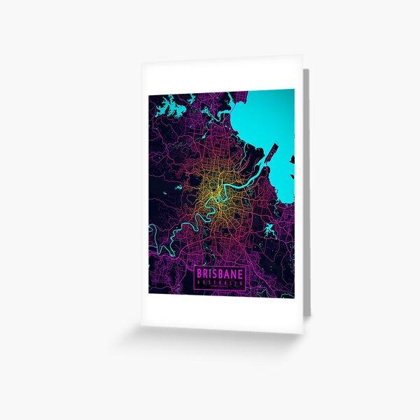 Item preview, Brisbane City Map of Queensland, Australia - Neon designed and sold by deMAP.