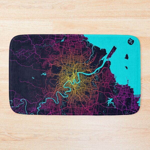Item preview, Brisbane City Map of Queensland, Australia - Neon designed and sold by deMAP.
