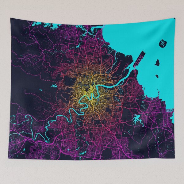 Item preview, Brisbane City Map of Queensland, Australia - Neon designed and sold by deMAP.
