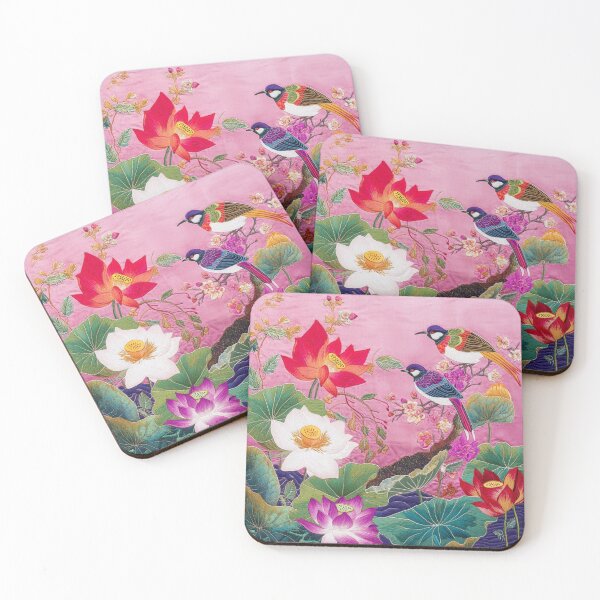 Item preview, Chinese Silk Floral Bright Corolful Embroidery Birds Carpet designed and sold by GrinGalore.