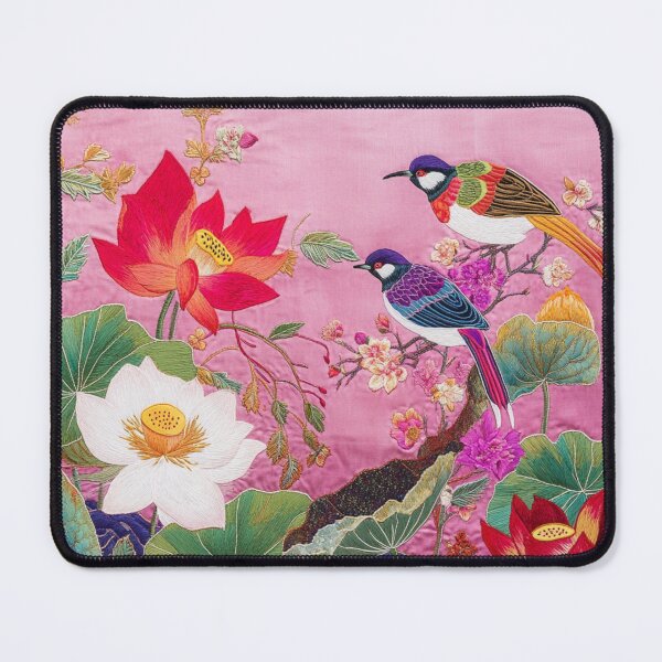 Item preview, Chinese Silk Floral Bright Corolful Embroidery Birds Carpet designed and sold by GrinGalore.