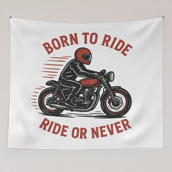Item preview, Born to Ride Motorcycle T-Shirt – Retro Biker Cruiser Design designed and sold by HAFIZ-DP.