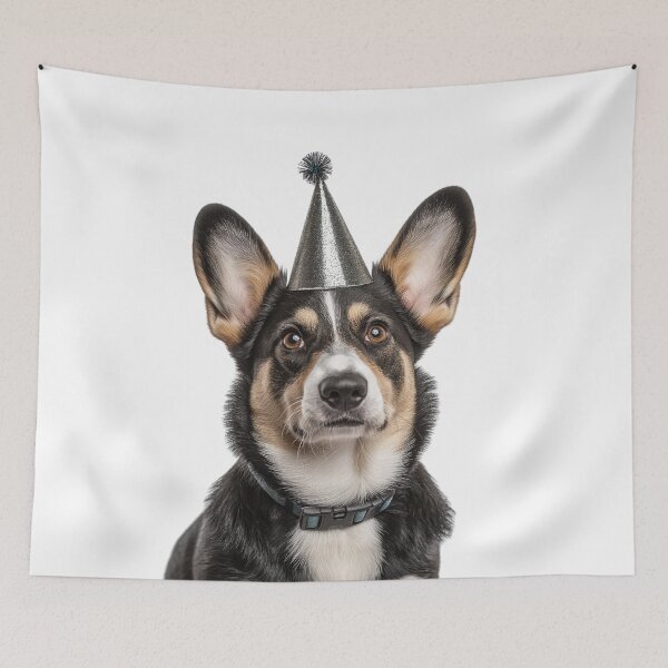 Item preview, Cute Cardigan Welsh Corgi dog with Party Hat Birthday Celebration designed and sold by LazyOwlStore.