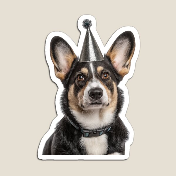 Item preview, Cute Cardigan Welsh Corgi dog with Party Hat Birthday Celebration designed and sold by LazyOwlStore.
