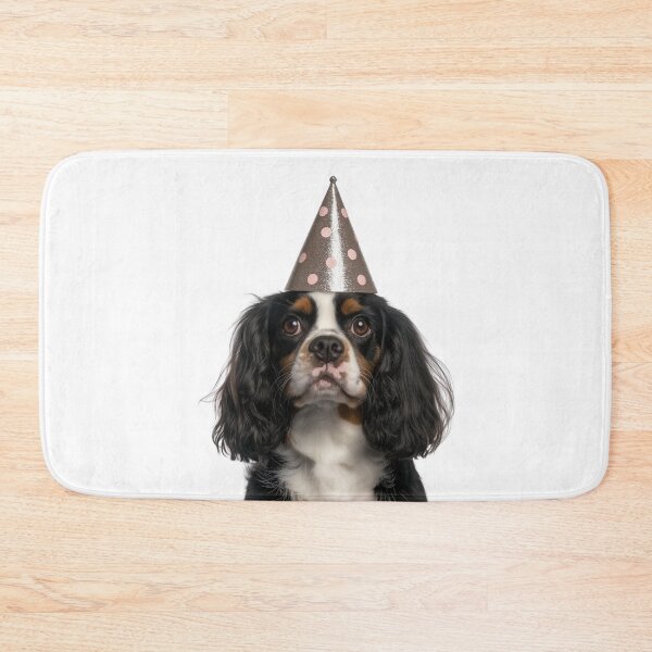 Item preview, Cute Cavalier King Charles Spaniel dog with Party Hat Birthday Celebration designed and sold by LazyOwlStore.