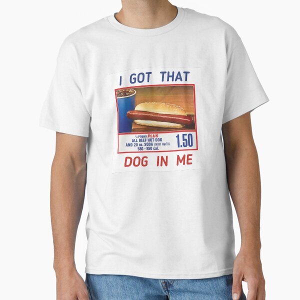 Vista previa del artículo con la obra «TENGO ESE PERRO DENTRO DE MÍ - COSTCO HOT DOG», diseñado y vendido por SLICEDBANANAS.