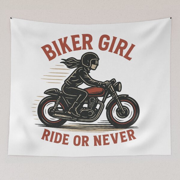 Item preview, Biker Girl T-Shirt – Cool Retro Motorcycle Chick Design designed and sold by HAFIZ-DP.