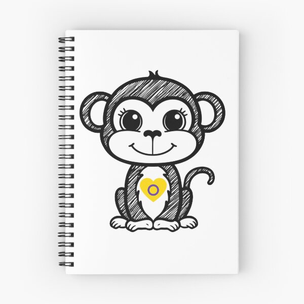 Item preview, Cute Pride Monkey with Intersex Pride Heart  designed and sold by Travelslightly.