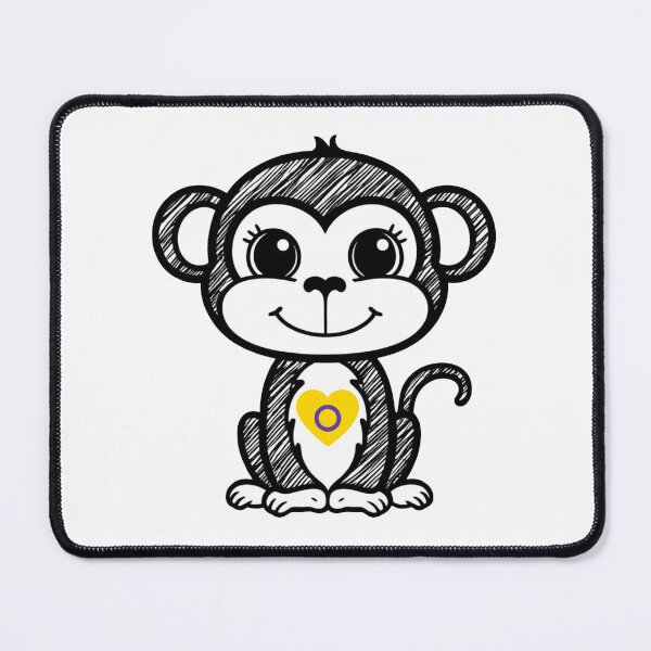 Item preview, Cute Pride Monkey with Intersex Pride Heart  designed and sold by Travelslightly.