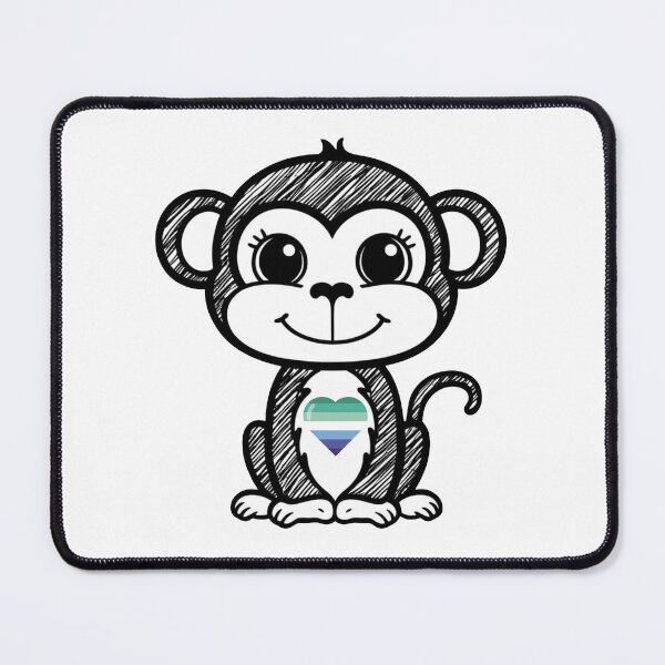 Item preview, Cute Pride Monkey with Gay MLM Pride Heart  designed and sold by Travelslightly.