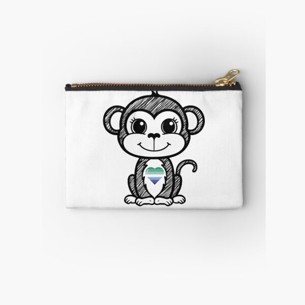 Item preview, Cute Pride Monkey with Gay MLM Pride Heart  designed and sold by Travelslightly.