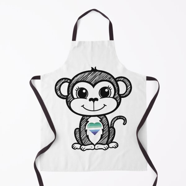 Item preview, Cute Pride Monkey with Gay MLM Pride Heart designed and sold by Travelslightly.