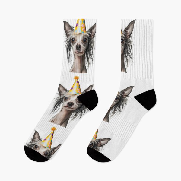 Item preview, Cute Chinese Crested dog with Party Hat Birthday Celebration designed and sold by LazyOwlStore.