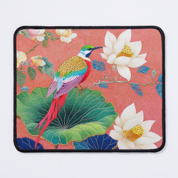 Item preview, Chinese Silk Floral Bright Corolful Embroidery Bird Carpet designed and sold by GrinGalore.