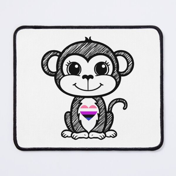 Item preview, Cute Pride Monkey with Genderfluid Pride Heart  designed and sold by Travelslightly.