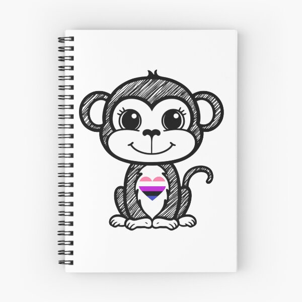 Item preview, Cute Pride Monkey with Genderfluid Pride Heart  designed and sold by Travelslightly.