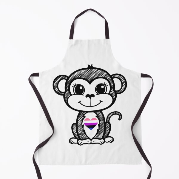 Item preview, Cute Pride Monkey with Genderfluid Pride Heart designed and sold by Travelslightly.