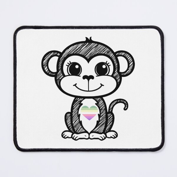 Item preview, Cute Pride Monkey with Genderfae Pride Heart designed and sold by Travelslightly.
