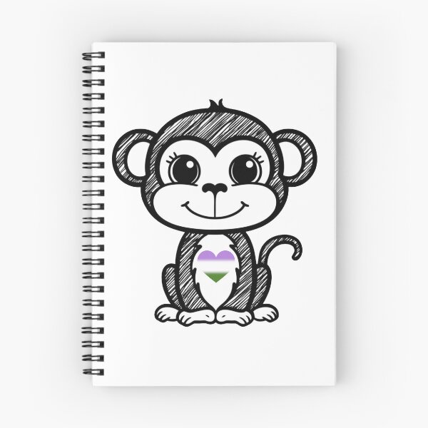 Item preview, Cute Pride Monkey with Genderqueer Pride Heart  designed and sold by Travelslightly.