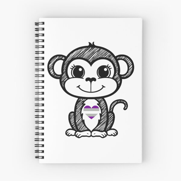 Item preview, Cute Pride Monkey with Greysexual Pride Heart  designed and sold by Travelslightly.