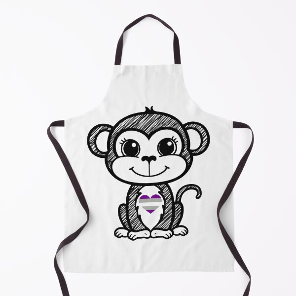 Item preview, Cute Pride Monkey with Greysexual Pride Heart designed and sold by Travelslightly.