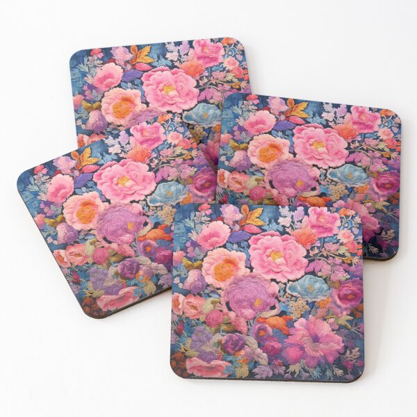 Item preview, Chinese Silk Wool Flowers Pink Blue Peonies Rug designed and sold by GrinGalore.
