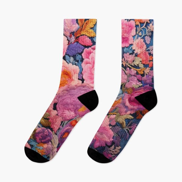 Item preview, Chinese Silk Wool Flowers Pink Blue Peonies Rug designed and sold by GrinGalore.