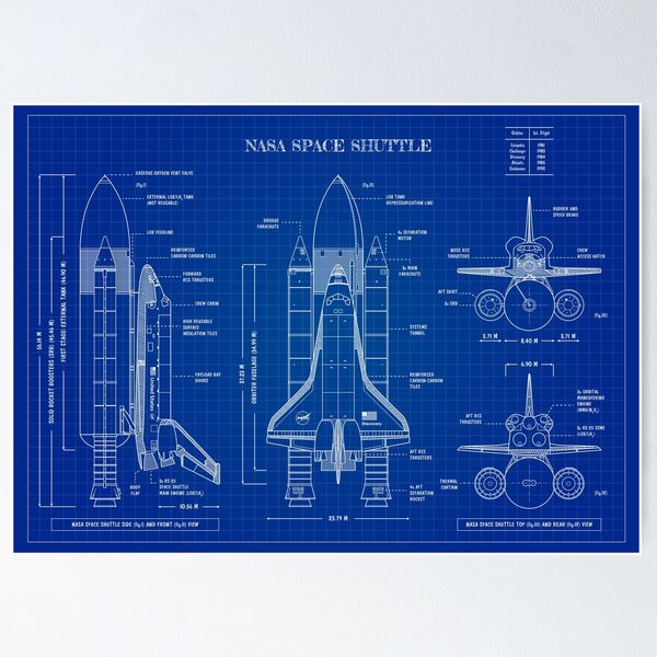 Item preview, NASA Space Shuttle (Blueprint) designed and sold by BGALAXY.