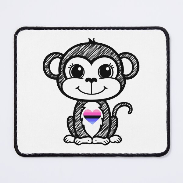 Item preview, Cute Pride Monkey with Omnisexual Pride Heart designed and sold by Travelslightly.