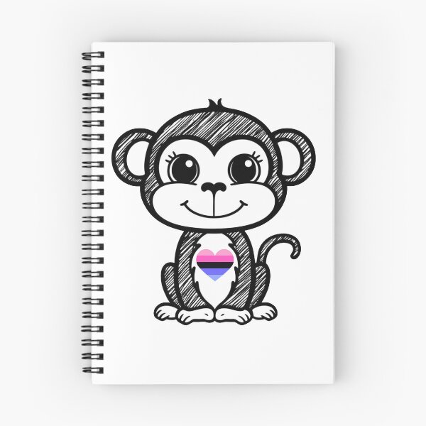 Item preview, Cute Pride Monkey with Omnisexual Pride Heart  designed and sold by Travelslightly.