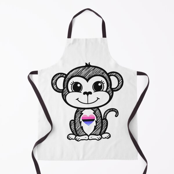 Item preview, Cute Pride Monkey with Omnisexual Pride Heart designed and sold by Travelslightly.