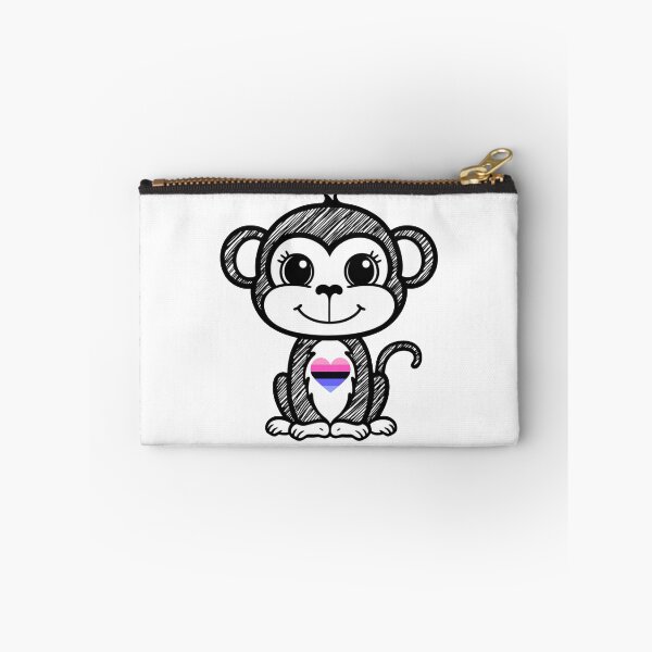 Item preview, Cute Pride Monkey with Omnisexual Pride Heart  designed and sold by Travelslightly.