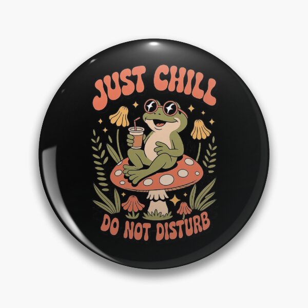 Item preview, Chill Frog Sitting on Mushroom with Drink – Funny Retro Aesthetic Nature Vibes designed and sold by love3617.