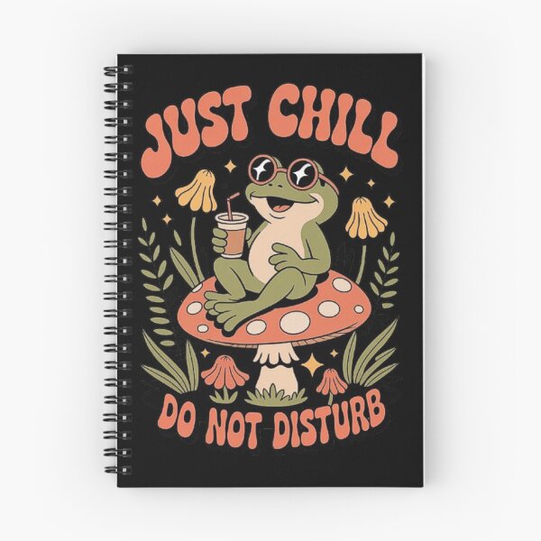 Item preview, Chill Frog Sitting on Mushroom with Drink – Funny Retro Aesthetic Nature Vibes designed and sold by love3617.