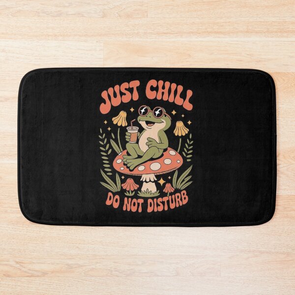 Item preview, Chill Frog Sitting on Mushroom with Drink – Funny Retro Aesthetic Nature Vibes designed and sold by love3617.