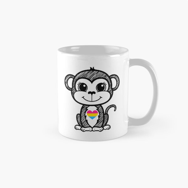 Item preview, Cute Pride Monkey with Pansexual Pride Heart  designed and sold by Travelslightly.