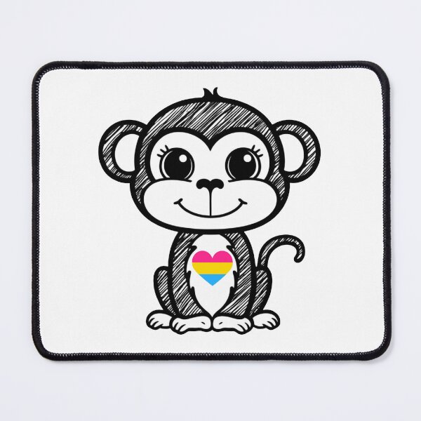 Item preview, Cute Pride Monkey with Pansexual Pride Heart  designed and sold by Travelslightly.